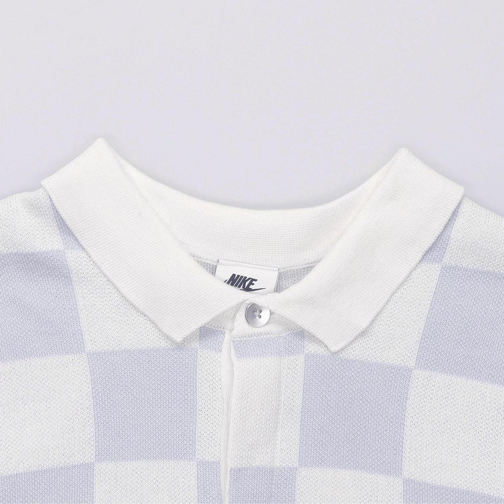 Nike Мужская спортивная одежда Клубная клетка Быстросохнущая дышащая рубашка-поло с коротким рукавом Парус FN3423-133