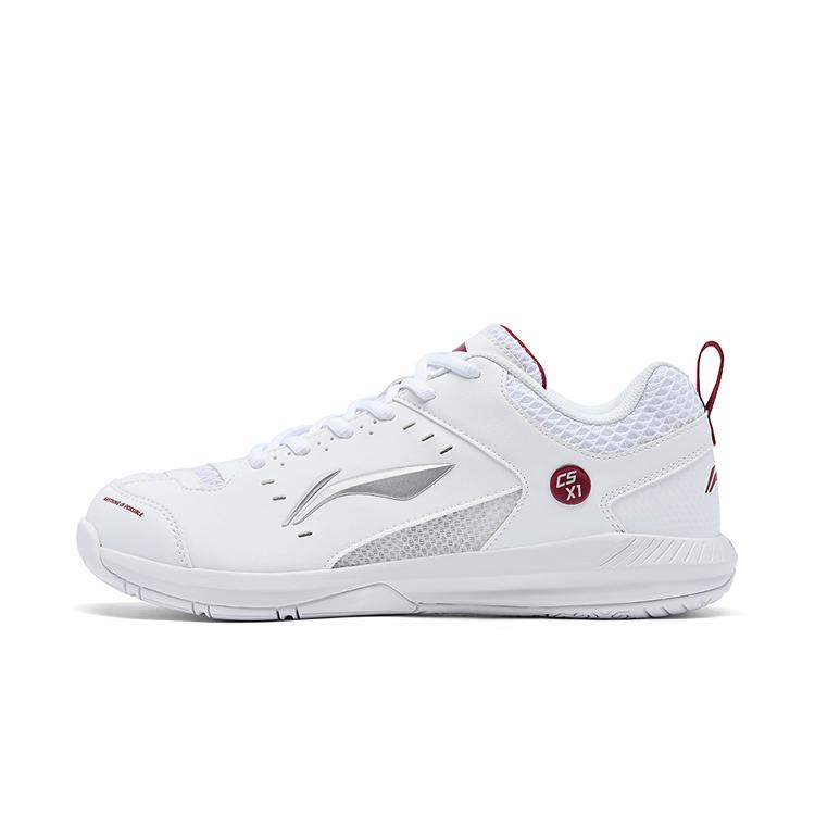 Li Ning Кроссовок Ракета 2.0 Амортизация Скользкая Устойчивость к Истиранию Низкие Бадминтонные Кроссовки Унисекс Белый Красный AYTU049-2