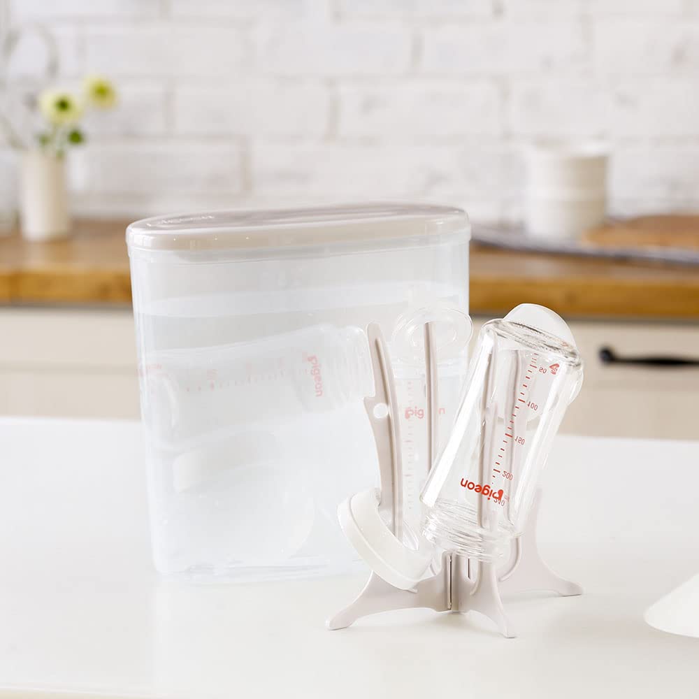 Pigeon Breastfeeding Disinfectant Case with Draining Stand, Clear