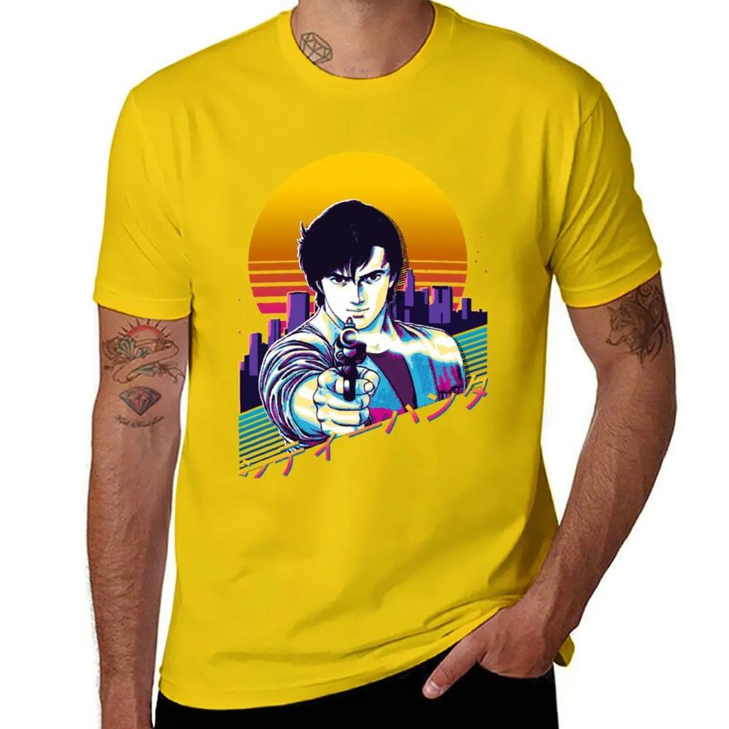 City Hunter - Ryo Saeba Retrowave Essential T-Shirt for a boy plus size tops funny t shirts for men