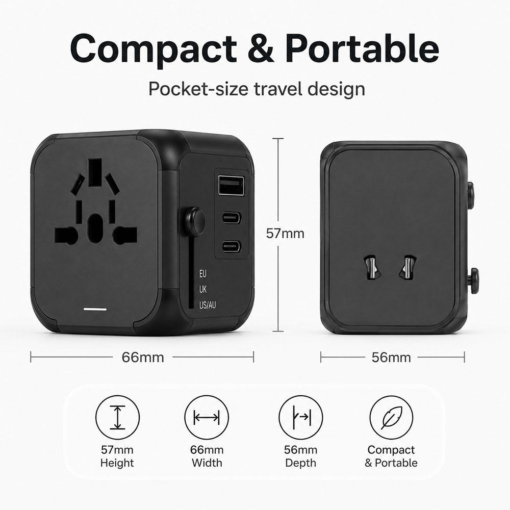 Универсальный дорожный адаптер, Мульти-розетка 220 В в 5 В, USB Type C розетка, Multicontacto con usb y Corriente Зарядное устройство для ЕС/Великобритании/США