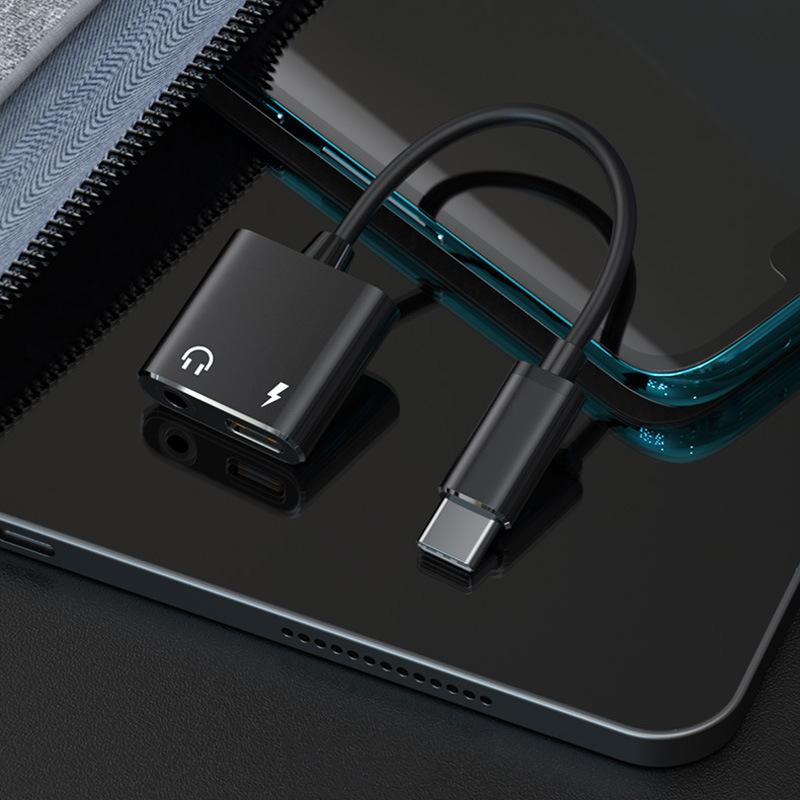 2 In 1 USB C To 3.5mm Headphone Jack Adapter Type C Charge Audio Aux Adaptor for Samsung Xiaomi Redmi Google Pixel 5 4 Huawei Ipad Pro