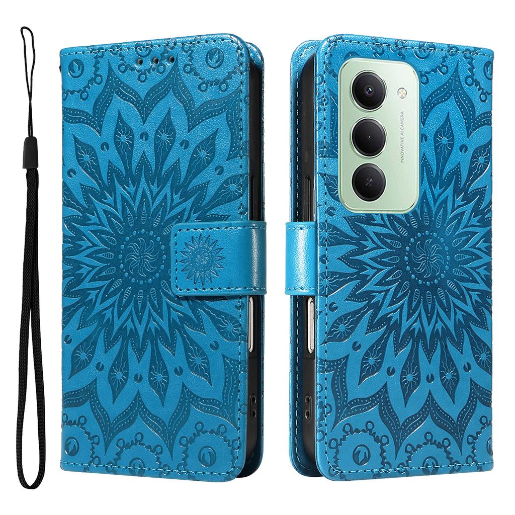 For Xiaomi Redmi 15 5G (Global) (169mm) Leather Wallet Case Sunflower Imprinted Phone Cover