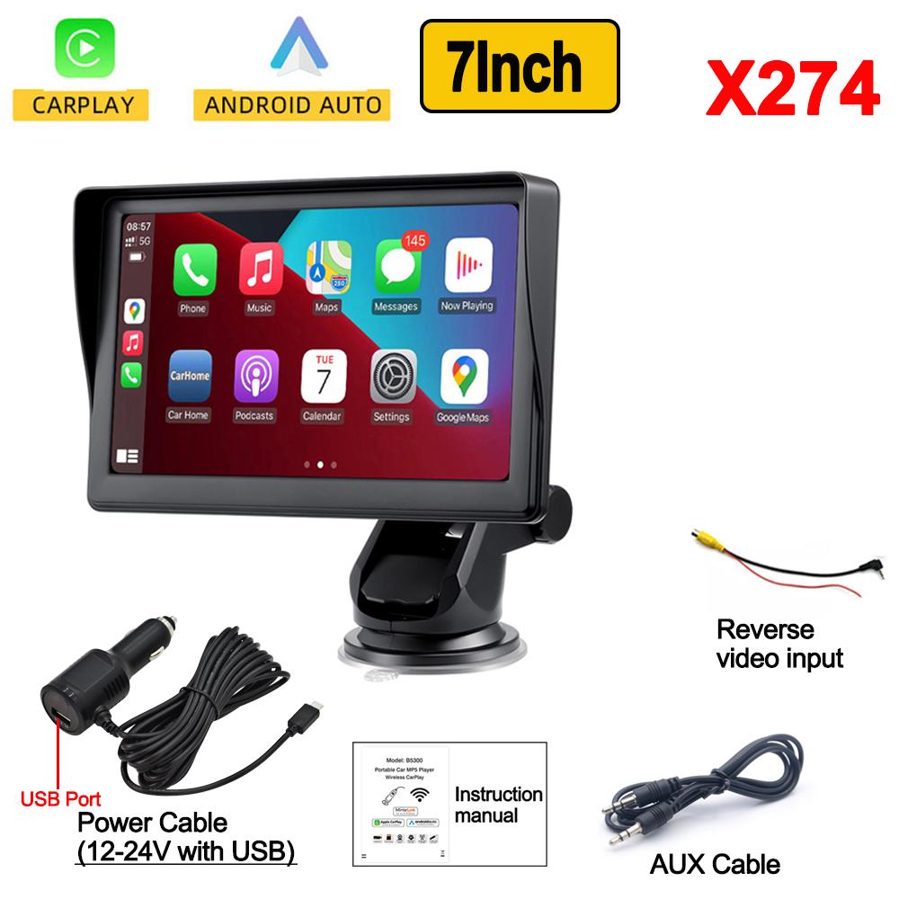 Universal 7 Inch Automotive Car Radio Multimedia Video Player Wireless Apple Carplay Android Auto Touch Screen FM Bluetooth WIFI