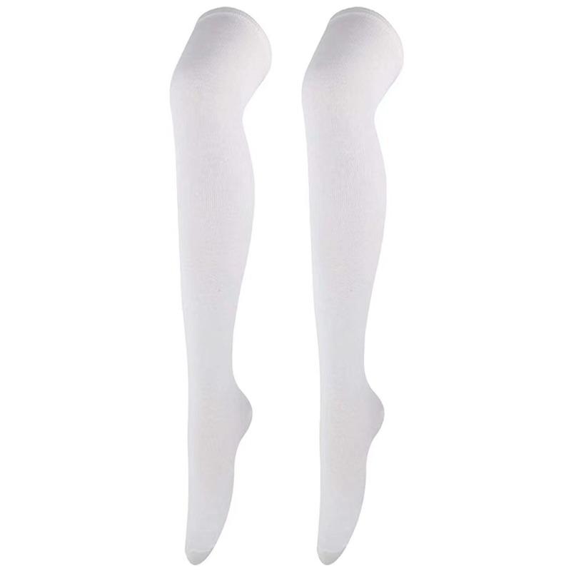 Women Over Knee Thigh High Socks Academic Style Solid Corlor Long Socks Over The Knee Stockings For Ladies Girls