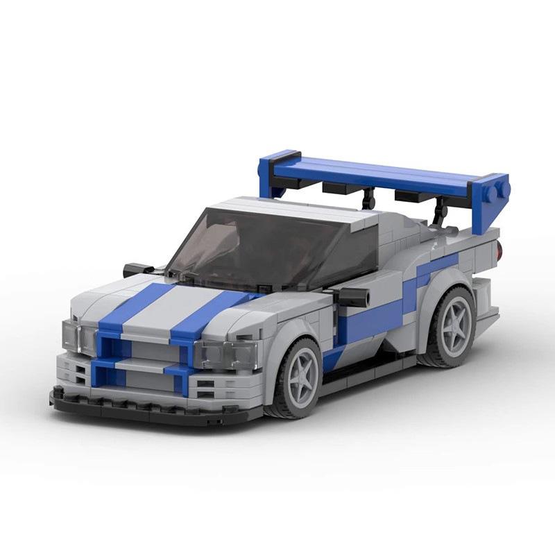 MOC 8-ячеечный Автомобильная Серия Скорости Nisang RS4 Спортивный Автомобиль Собранный и Вставленный Мальчишеская Игрушка 8-12 Лет
