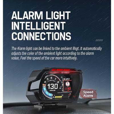 OBD2 Автомобильный проекционный дисплей 2,8" TFT LCD HUD Цифровой датчик - Скорость/Обороты/Температура воды и масла/Давление турбины для автомобилей с OBD II