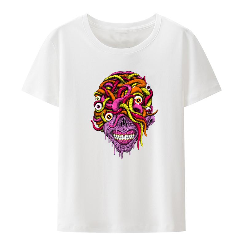 Worm King Anime Tshirt Koszulki Funny Gift Tops Unisex De Mujer Breathable Unisexs Cropped Shortsleev Novelty Creative Pair