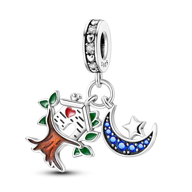 925 Silver Sunflower Butterfly Flower Heart Charm for 3mm DIY Bracelet, Beautifully Beaded DIY Fashion Maker Gifts