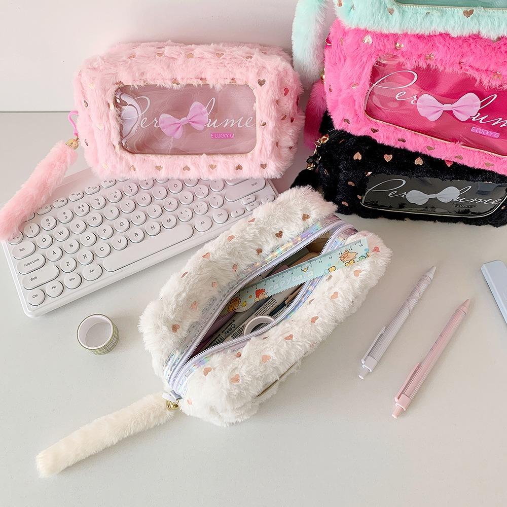 Bow Pencil Case Multifunctional Stationary Storage Bag Portable Makeup Pouch