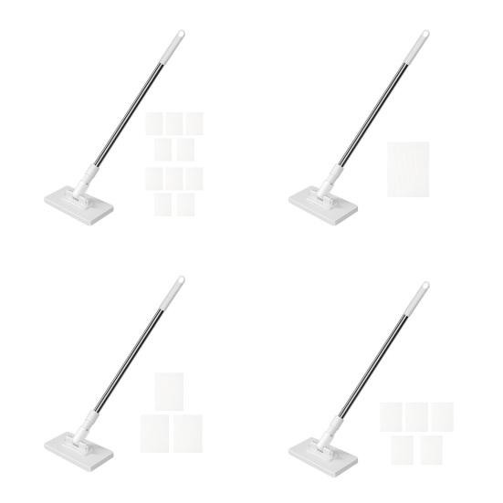 Мини-швабра Snap Grip Zero Touch со сменной тканью, ленивая швабра, швабра с длинной ручкой и плоской головкой с фиксацией, со шваброй для подметания для влажной и сухой уборки дома, ванной комнаты