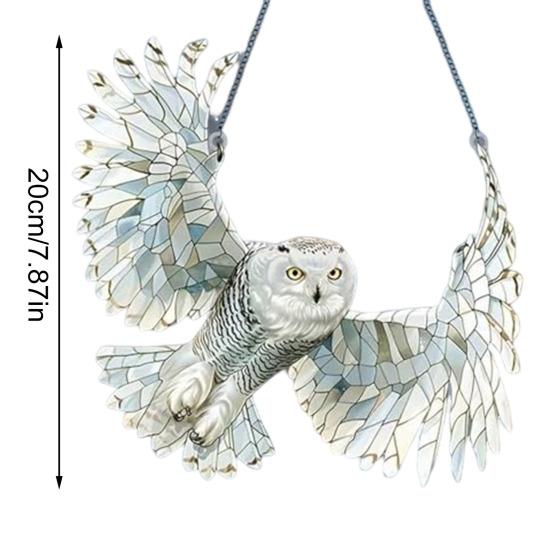 Owl Sun Catcher Colored Acrylic Light Catcher Window Hanging Ornament for Home Garden Balcony Decor Bird Enthusiasts Gift