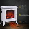 Decorative Fireplace with Adjustable Thermostat and Overheating Protection for Rooms 20-25 m² 36.5x24x45.5 cm White