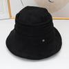 Temperament pleated bucket hat women's autumn and winter new suede fashion show small face casual soft brim basin hat tide