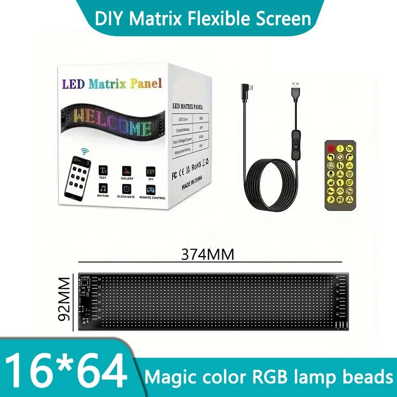 Программируемая Гибкая USB LED Матрица Пиксельная Панель Бегущая Рекламная Текстовая Анимация Управление через Приложение Украшения для Вечеринок