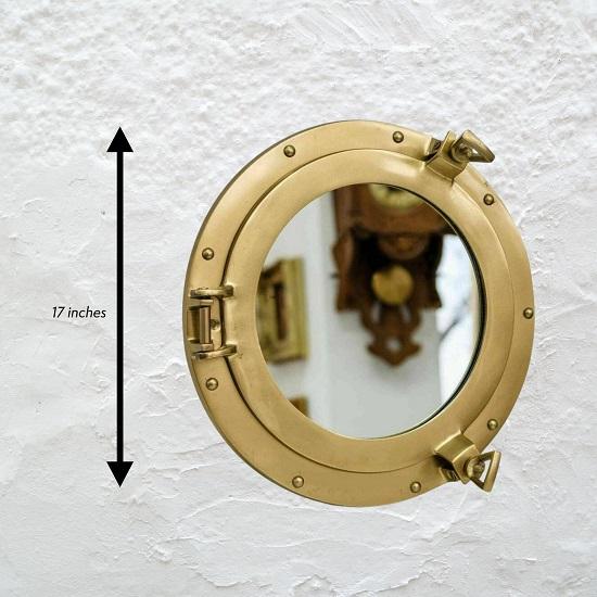Морской иллюминатор 43,18 см Корабельный иллюминатор Морской иллюминатор Лодочный иллюминатор Лодочный иллюминатор Темно-синий декор комнаты Декор корабля Настенный декор лодки Декор корабля