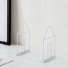 Hollow Metal Bookends Sturdy Desktop Bookshelf Durable Simple Book Stand  Students