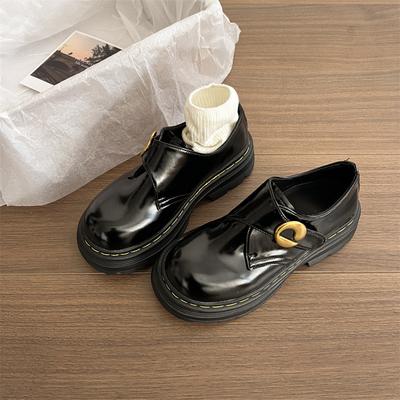 Ретро черные туфли на платформе в британском стиле, женские, новая весенняя универсальная юбка 2025 года, лоферы Мэри Джейн