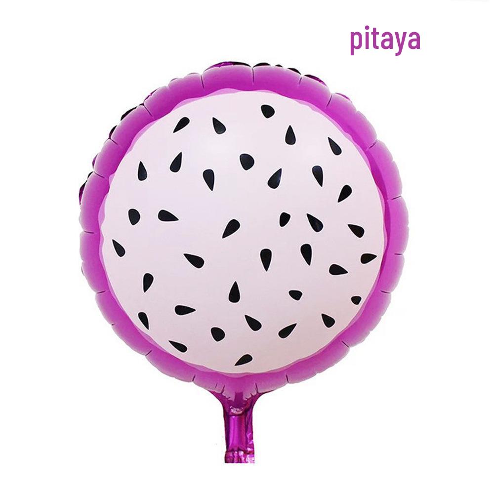 18-inch Fruit Balloons: Watermelon, Orange, Strawberry, Star Fruit, Pitaya - Ideal for Children's Day Decorations.