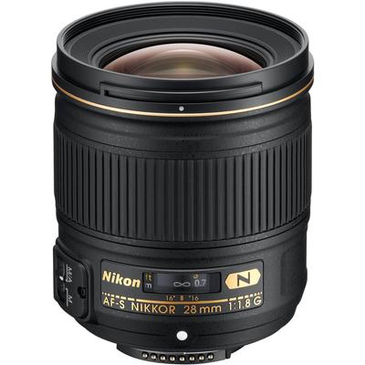 Однофокусный объектив Nikon NIKKOR 28 мм, совместимый с полноразмерными объективами AF-S f/1.8G