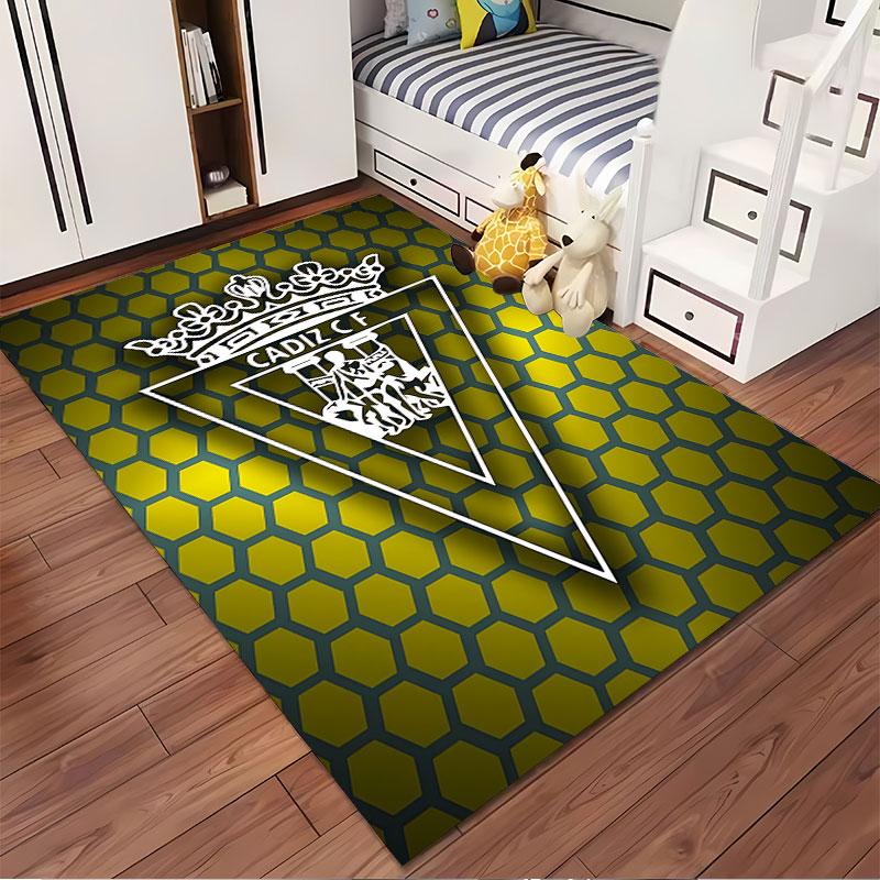 Cadiz CF Logo Geometric Design suitable as a non-slip mat for the living room or bedroom sofa