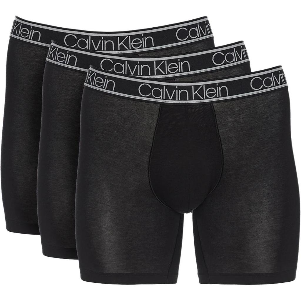 Calvin Klein Письмо Эластичные Прямые Брифы-Боксеры Средней Посадки Мужское Нижнее Белье Черный NP2262O001