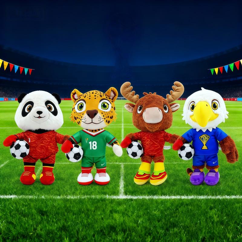 2026 World Cup Mascot Plush Toy Doll Soft Stuffed Animal Collectible Fan Gift 4pcs