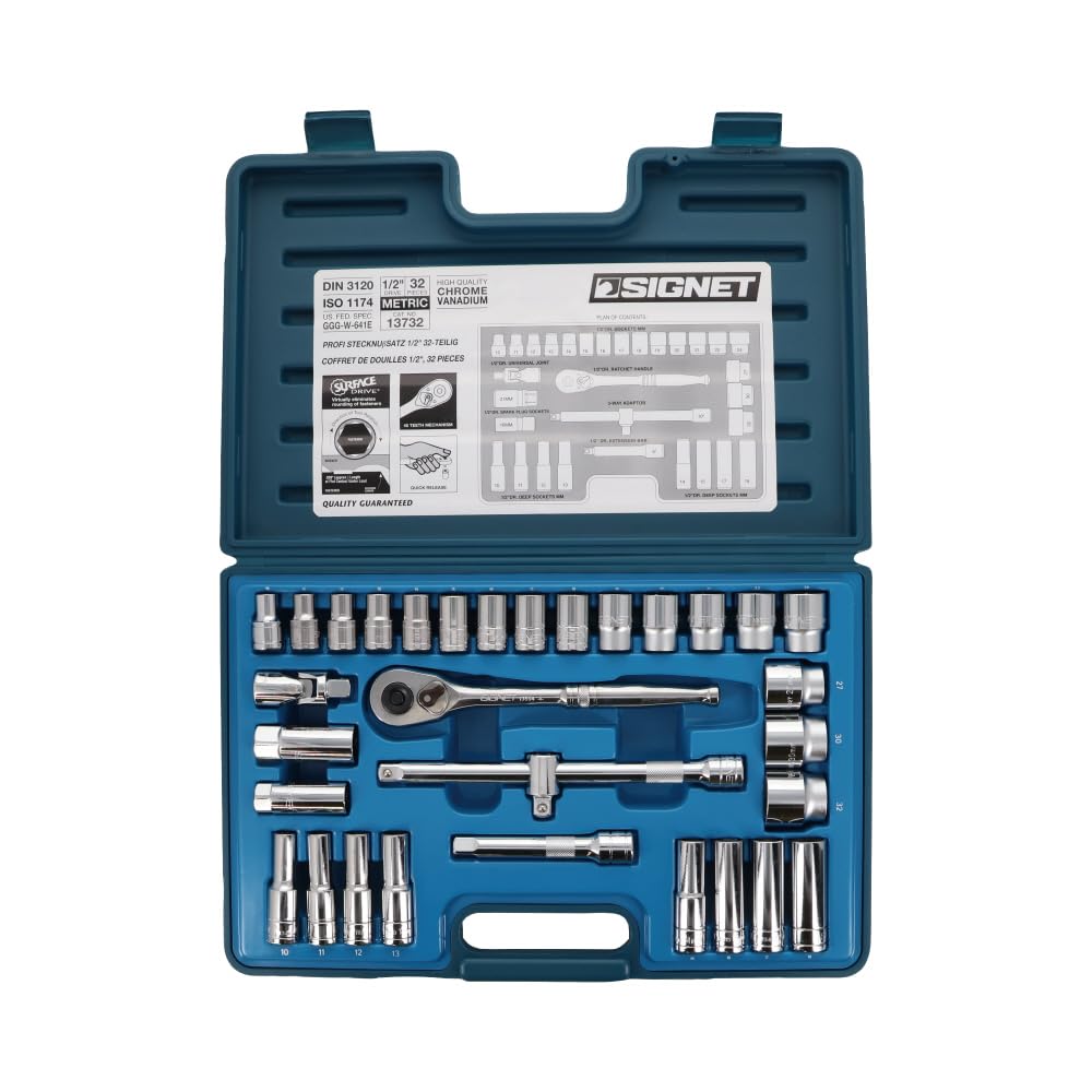 Набор головочных ключей SIGNET Drive MM 13732 1/2" 32 предмета