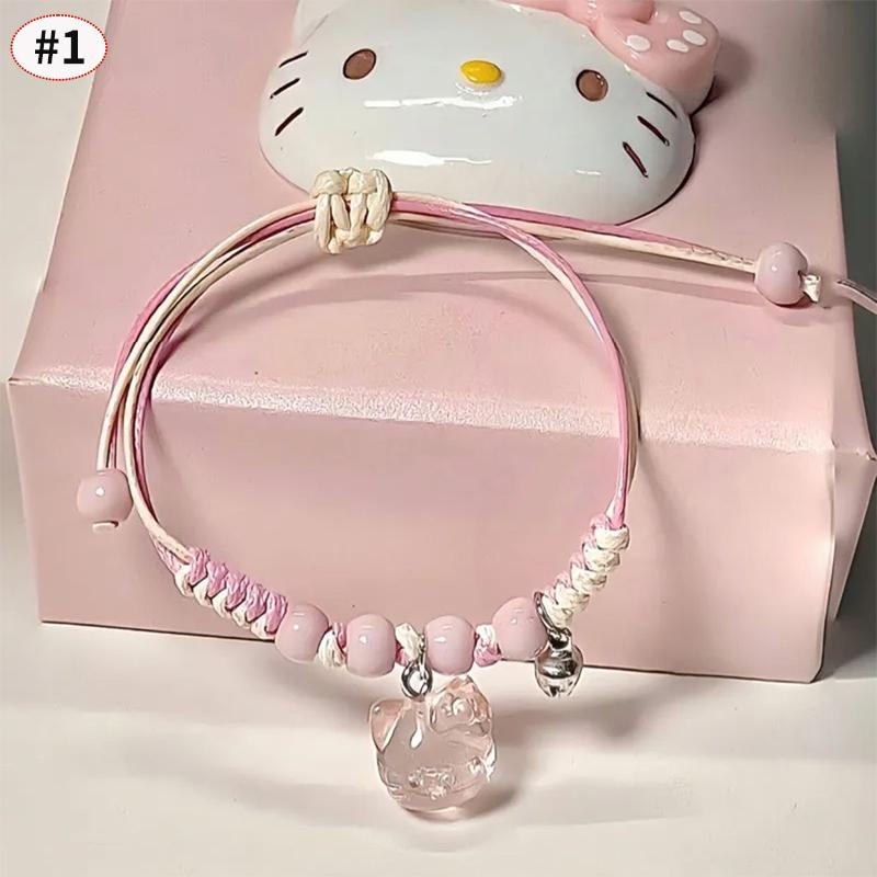 Очаровательный подвесной кулон Hello Kitty Дизайн с анимацией Анимационное ожерелье/Браслет/Кольцо Аксессуары для украшений Фестивальные подарки для женщин и девочек