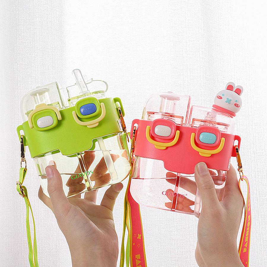 1 шт. 17,92/26,37 унц. Портативная герметичная бутылка для воды с двумя отсеками, соломинкой и ремешком для школы, спорта и путешествий - Оставайтесь гидратированными в дороге!