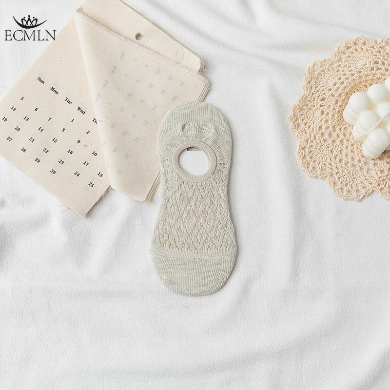 Women's Cotton Spring and Summer Boat Socks Invisible Socks Shallow Mouth Silicone Non-slip No-fall Heel Socks