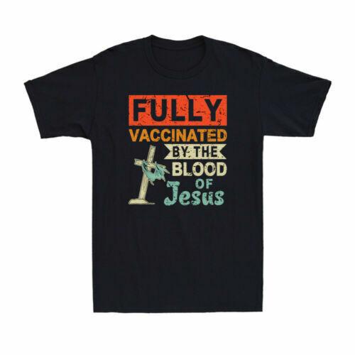 Fully Vaccinated By The Blood Of Jesus Funny Christian Vintage Men's T-Shirt