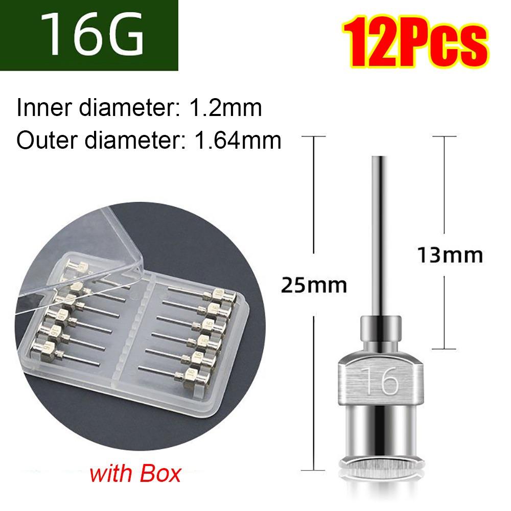 12Pcs Stainless Steel Industrial Glue Injection Needle Blunt Tip Glue Dispenser Tip