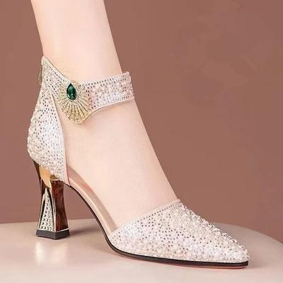 Модные женские босоножки на высоком каблуке, модные сексуальные с острым носком, на высоком каблуке, дизайнерские женские сандалии, элегантная банкетная обувь для вечеринок для женщин