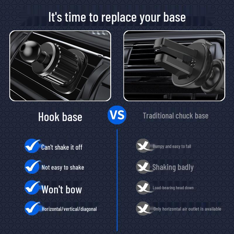 Вращающийся спиральный крюк держатель для телефона на вентиляционное отверстие автомобиля для шаровой головки 17 мм