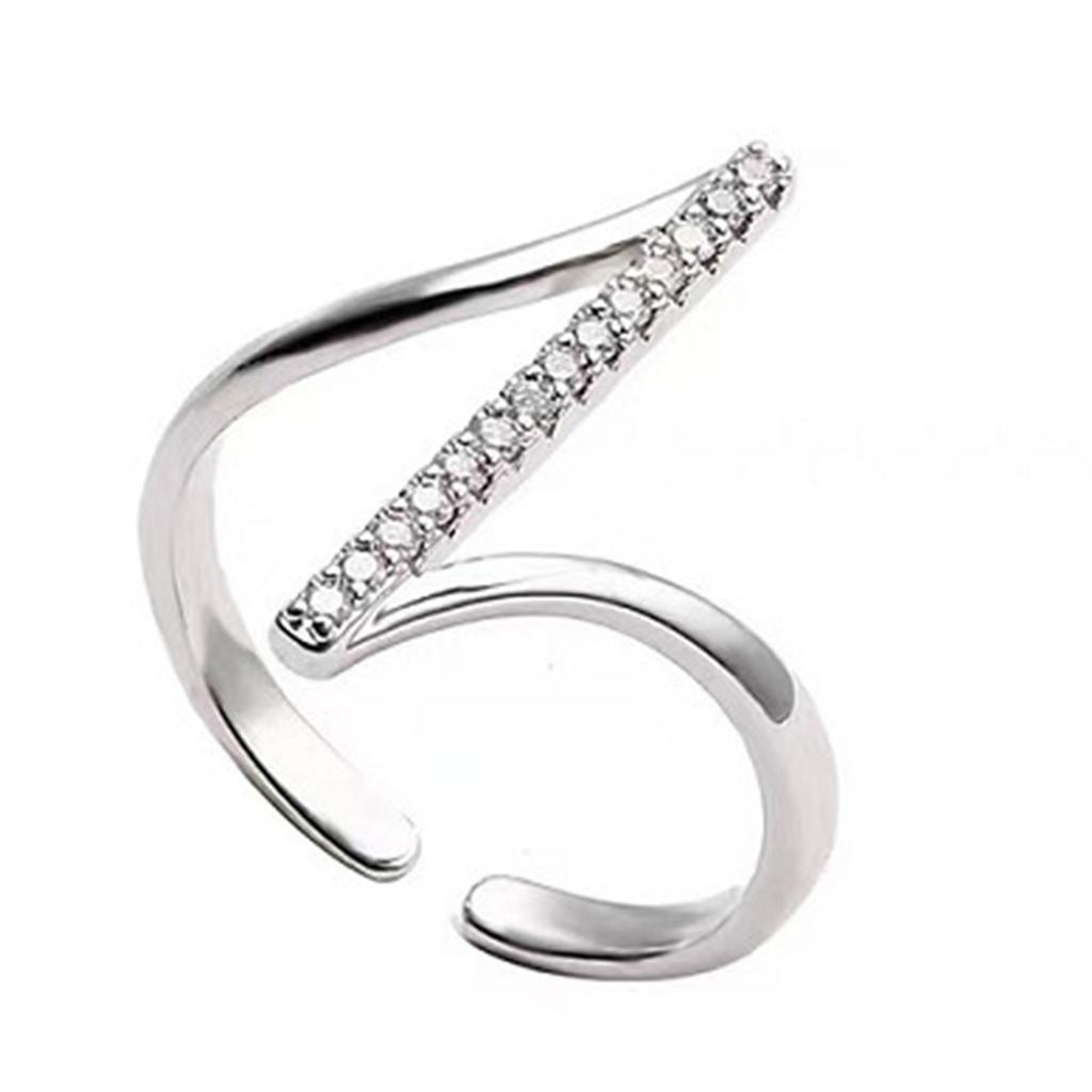 Элегантное геометрическое кольцо-волна с цирконом, сплав цинка с золотым или серебряным покрытием, обручальное кольцо, ювелирный подарок для модных женщин