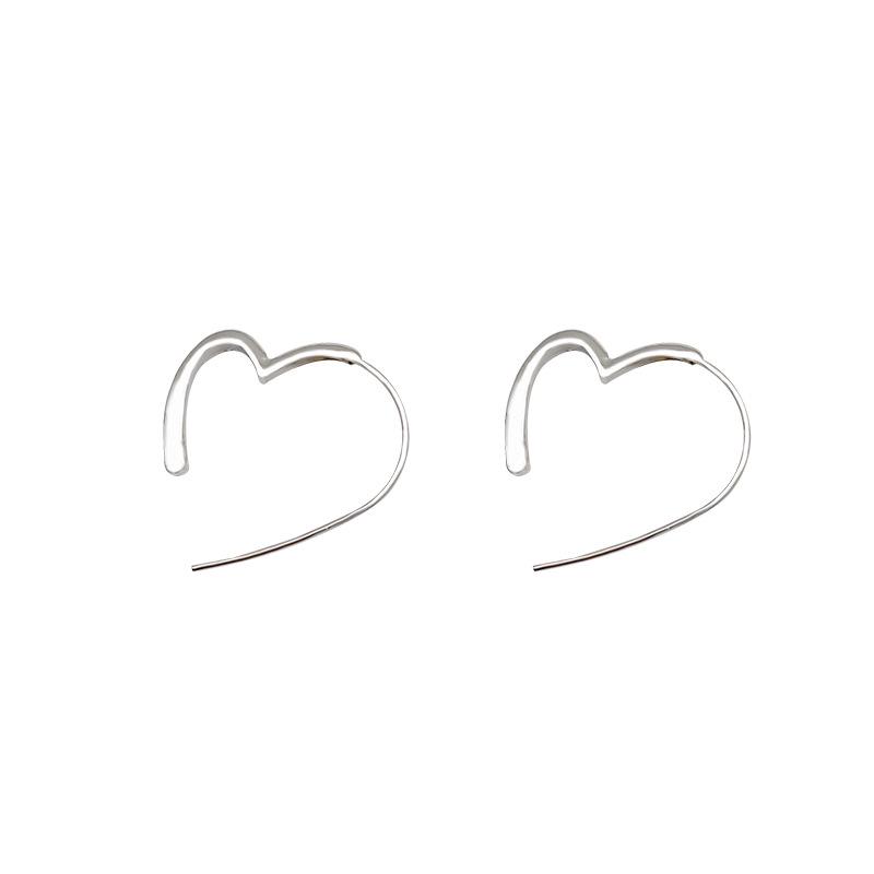 S925 Silver Luxury Niche Peach Heart Earrings - Trendy Cold Style for Women