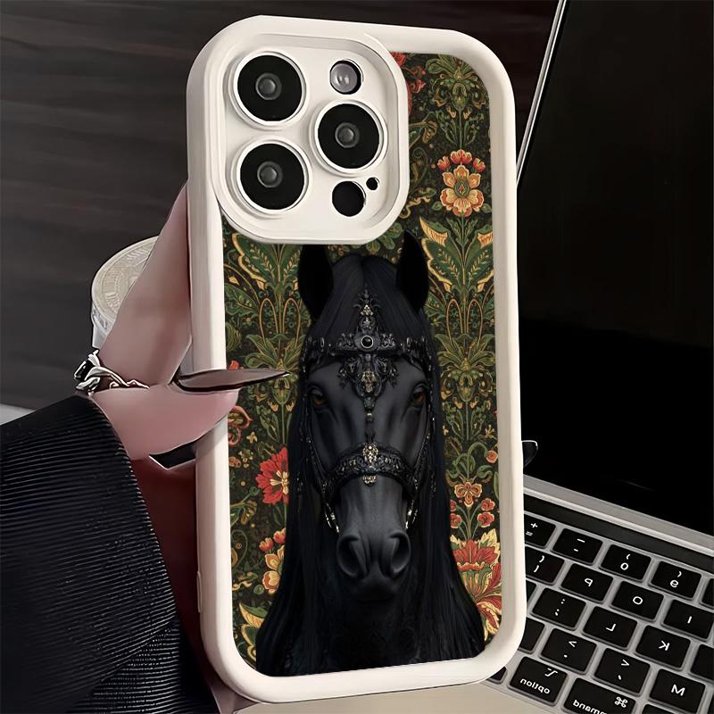 Чехол для телефона iPhone 17 Air 16E 15 16 Pro Max Эстетика Искусство Лошади Чехол 14 Plus 13 12 Mini Мягкий Силиконовый Fundas