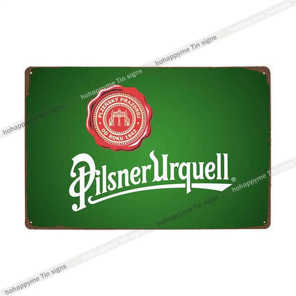 Pilsner Urquell Металлический Настенный Постер Бельгийское Пиво Знак Винтажный Бар Пещера Мужчины Клуб Жестяная Картина Декор Табличка Украшение 20x30см