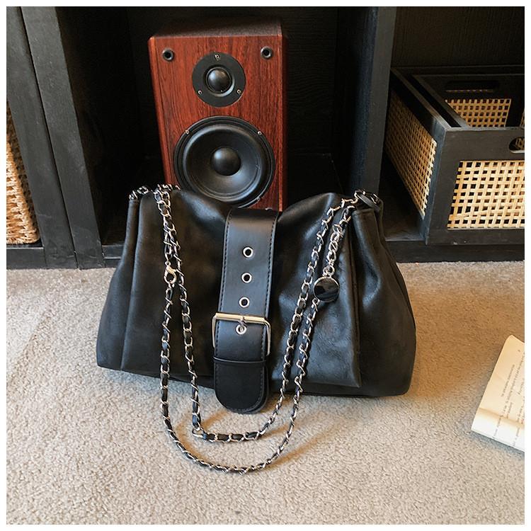 IELGY Large-Capacity Commuter Tote Bag Spring Summer Cross-Body All-Match Chain Shoulder Bag