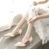 Medium Heel Heels Women's Shoes Trend Pointed Toe Butterfly Stilettos Elegant Dress Weddings Bridal Party White Designer