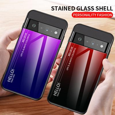 Чехол для телефона из градиентного закаленного стекла для Google Pixel 9 Pro XL 8A 7a 6 PRO, роскошная жесткая противоударная защита, мягкая рамка, задняя крышка