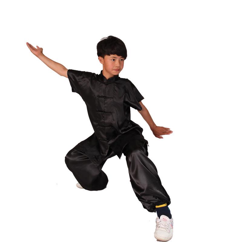 Детский и взрослый костюм с коротким рукавом для выступлений по тайцзи и ушу