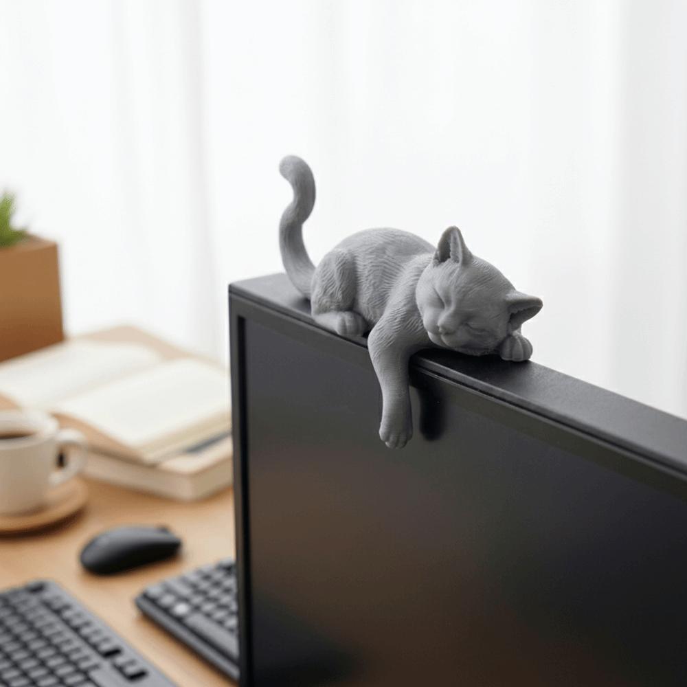 3D Printed Sleeping Cat Ornament Creative Cat Statues Crafts Desk Cat Decorations Desktop Use