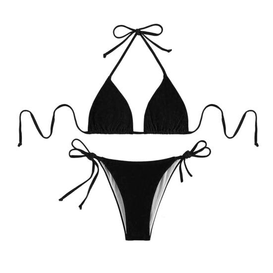 Женский сексуальный комплект бикини с завязками по бокам, двухсекционный купальник-мини