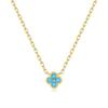 Vintage Dopamine Clover Necklace French Luxury Layered Choker Colorful Stud Earrings Diamond Bracelet Set for Women