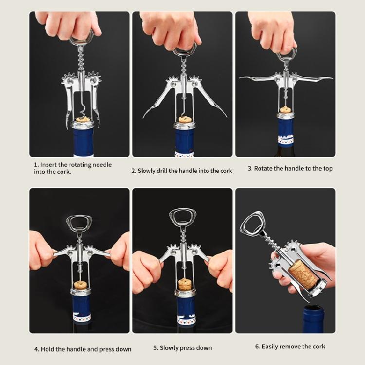 Elegant Ergonomic Zinc Alloy Wine Opener Tool Professional Spirals Corkscrew For Kitchen Restaurant Use