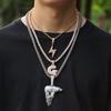 Hip Hop Rap Cool Lightning Pendant Personality Niche Copper Inlaid Zircon Trendy Men Necklace Jewelry Tide