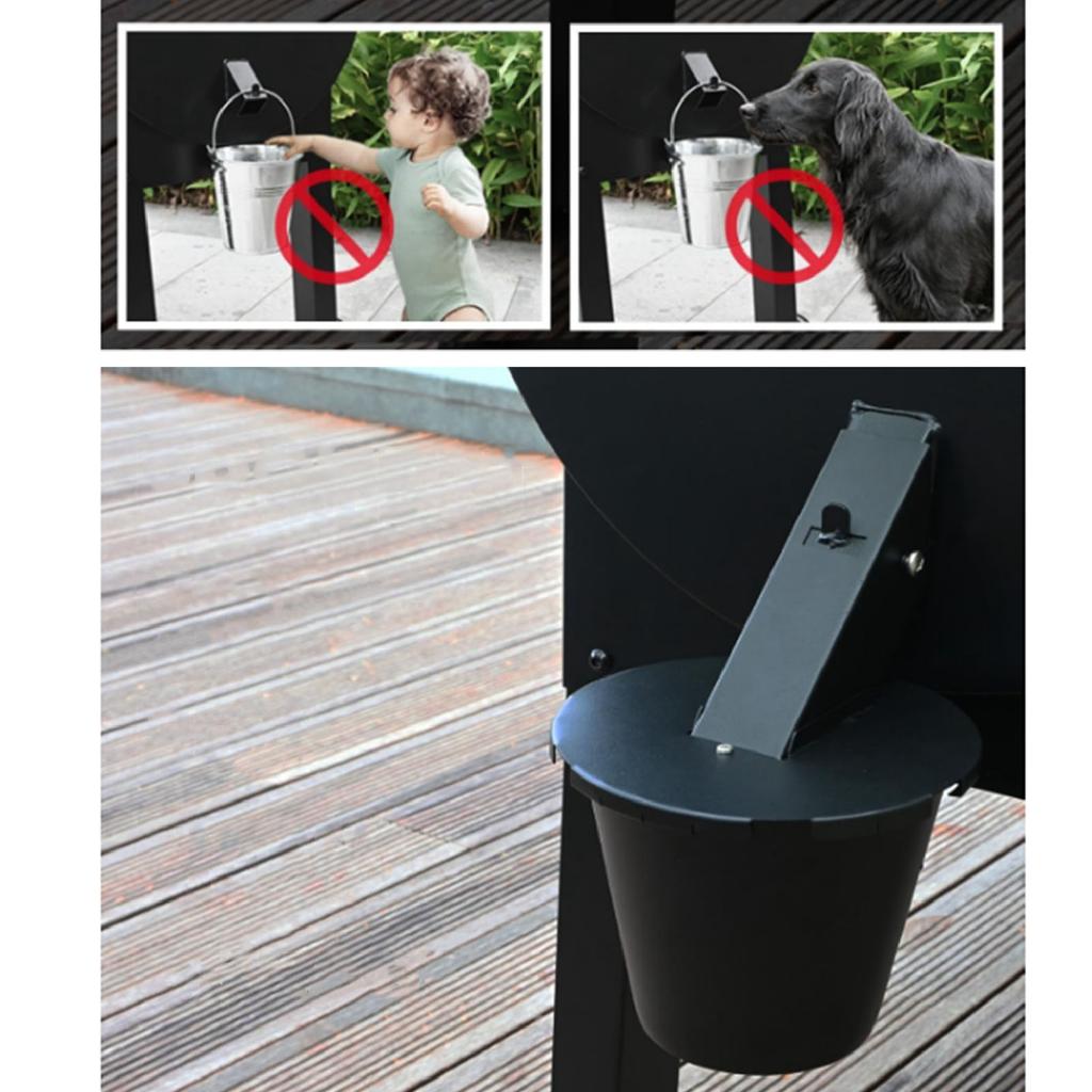 Grease Drip Catcher Grill Grease Bucket Fit for Traeger Heavy Duty Steel Heat Resist Kid Safe Closed Grease Drip Catcher