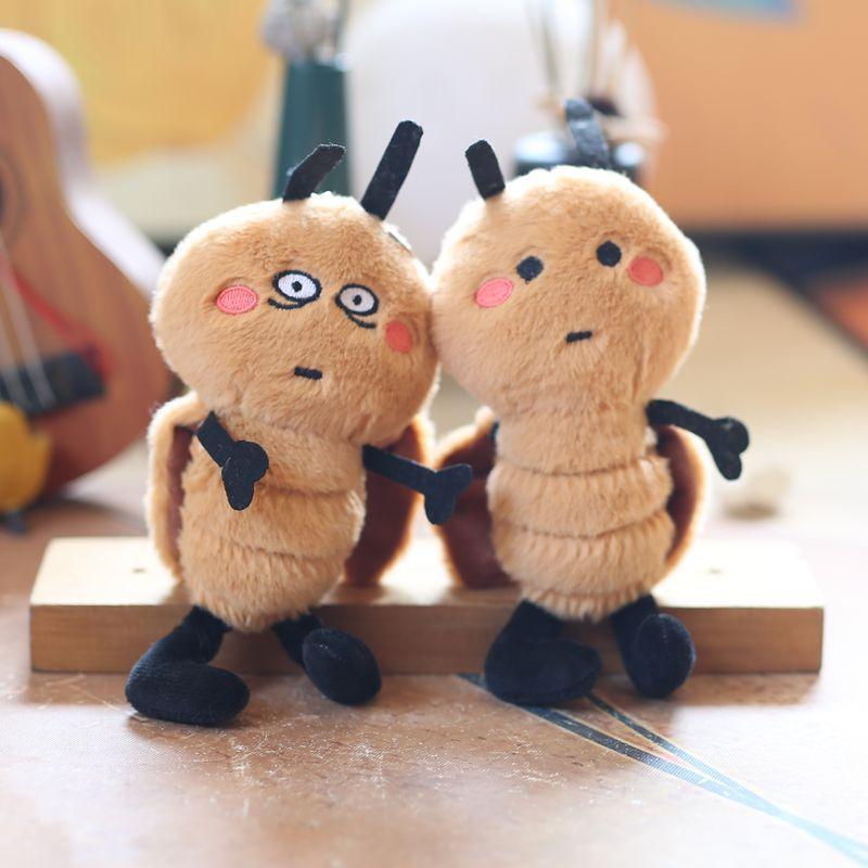 Милый маленький жучок кулон плюшевая игрушка кукла мультяшная подвеска для школьной сумки брелок кукла